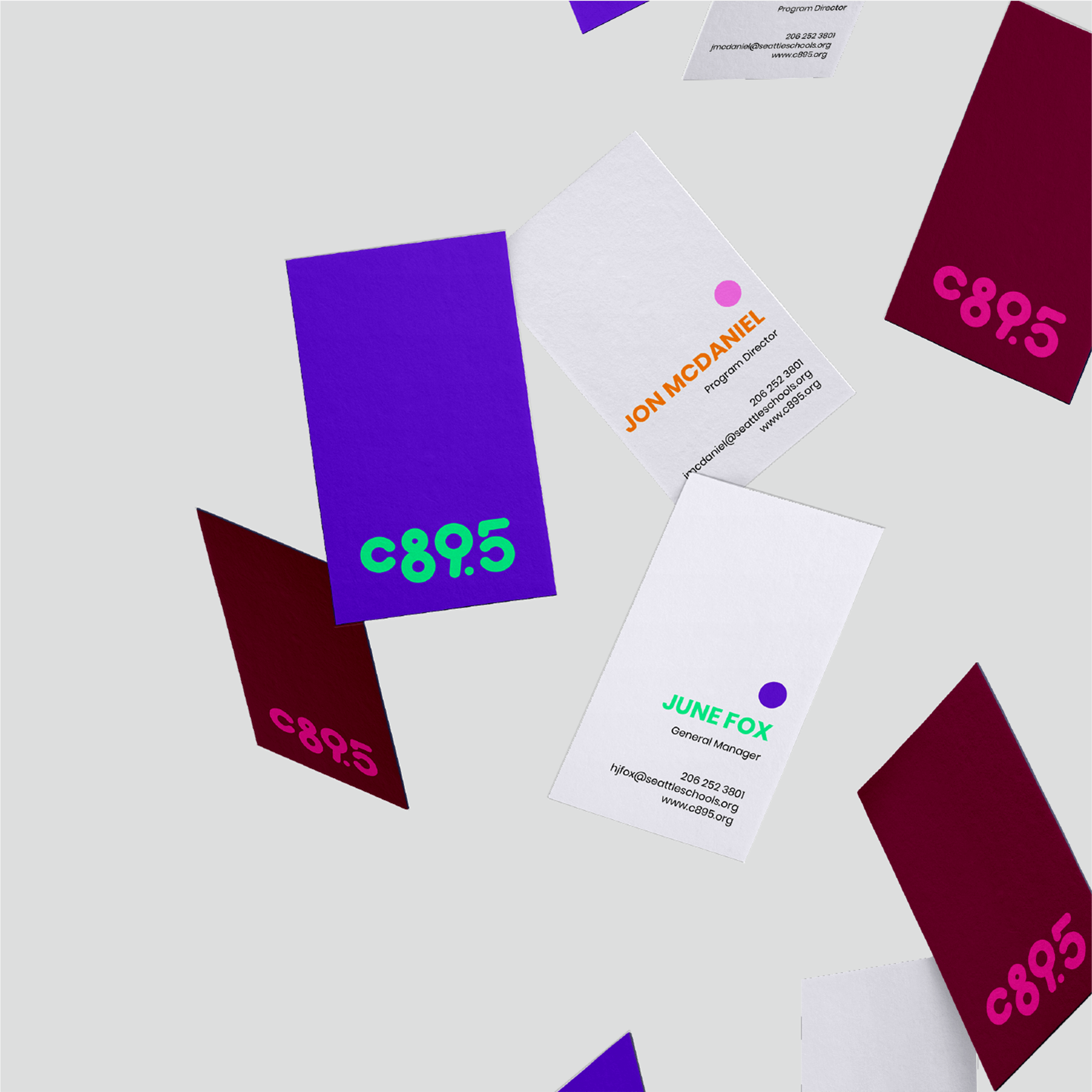 c89.5 brand expressed on business cards