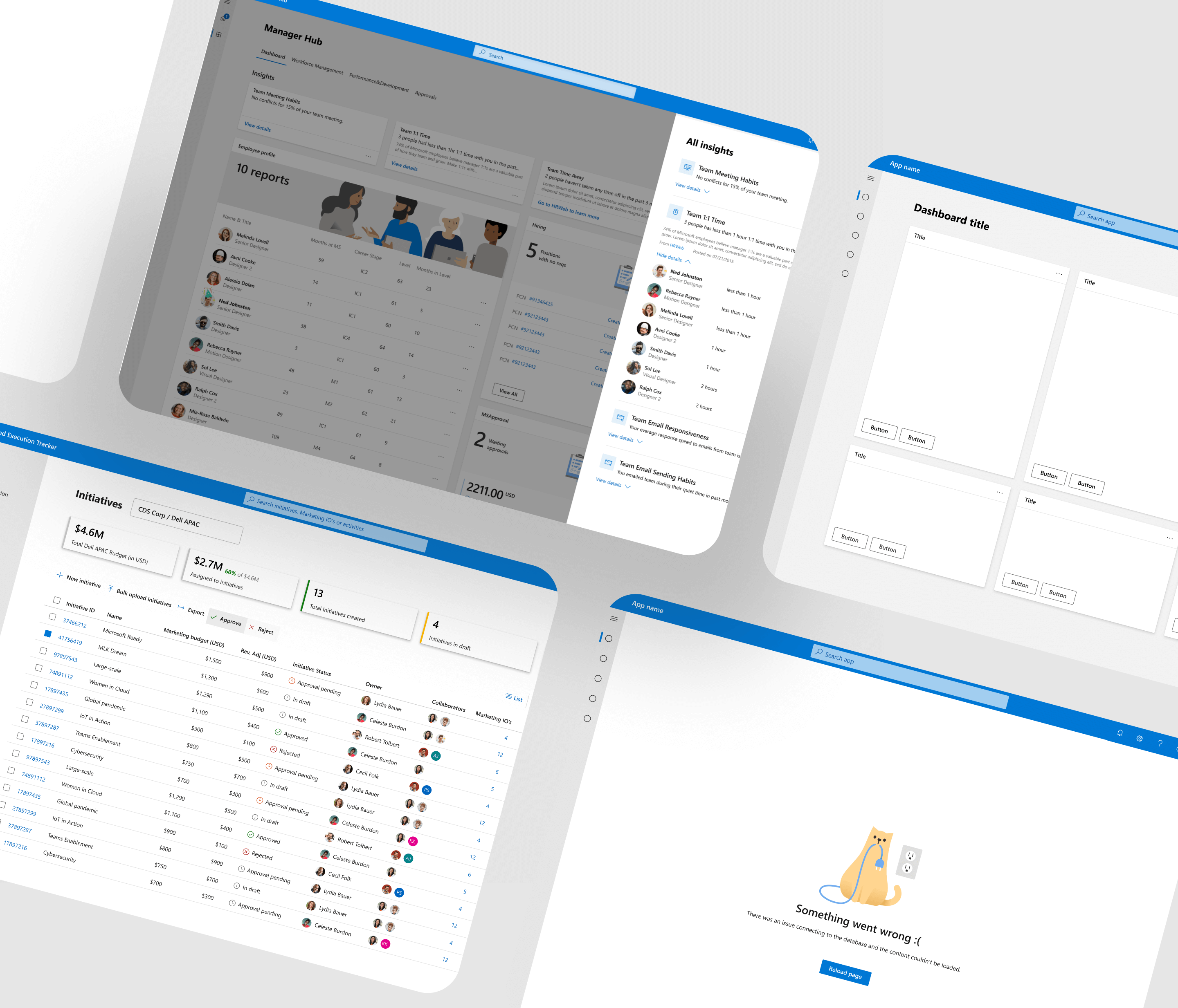 Showcase of the design system used in various products