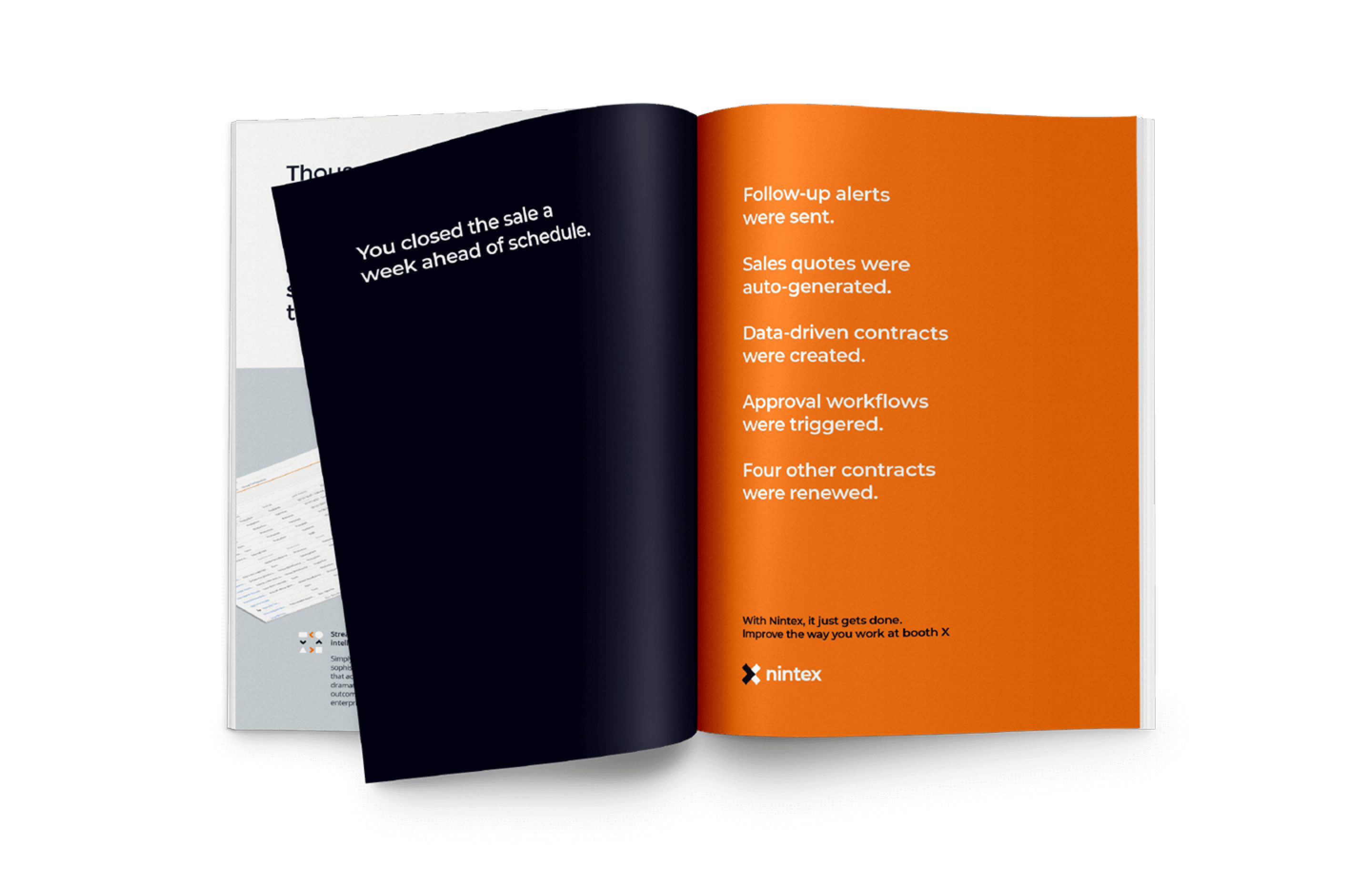 Visualization of magazine ad style with bold text and no images