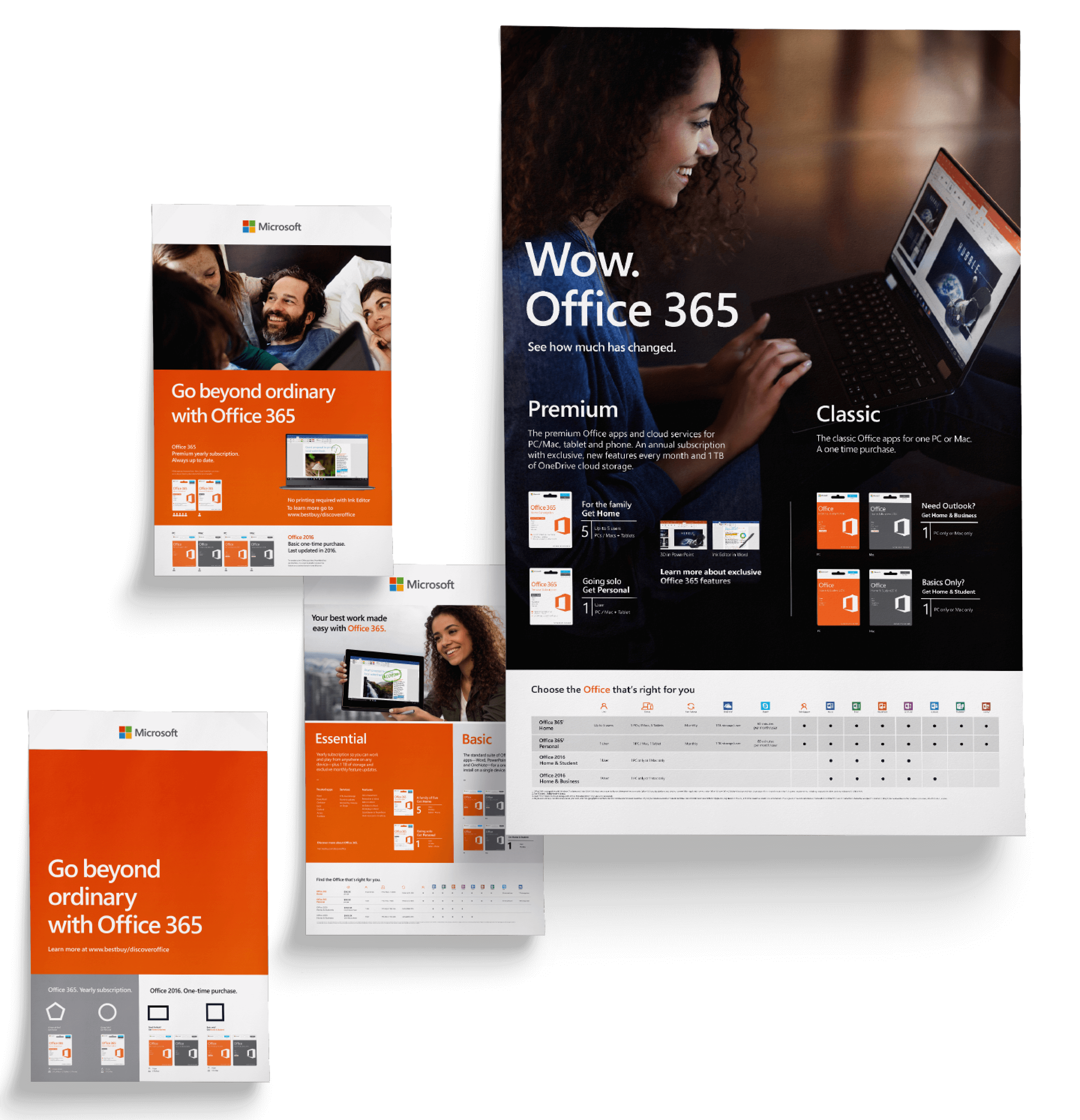 Final office 365 hero assets with large photography, bringing in the human aspect
