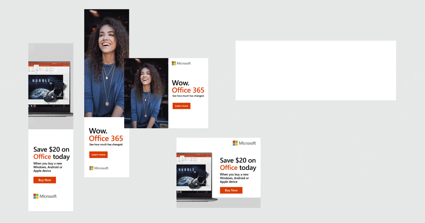 Animated banners with few text options