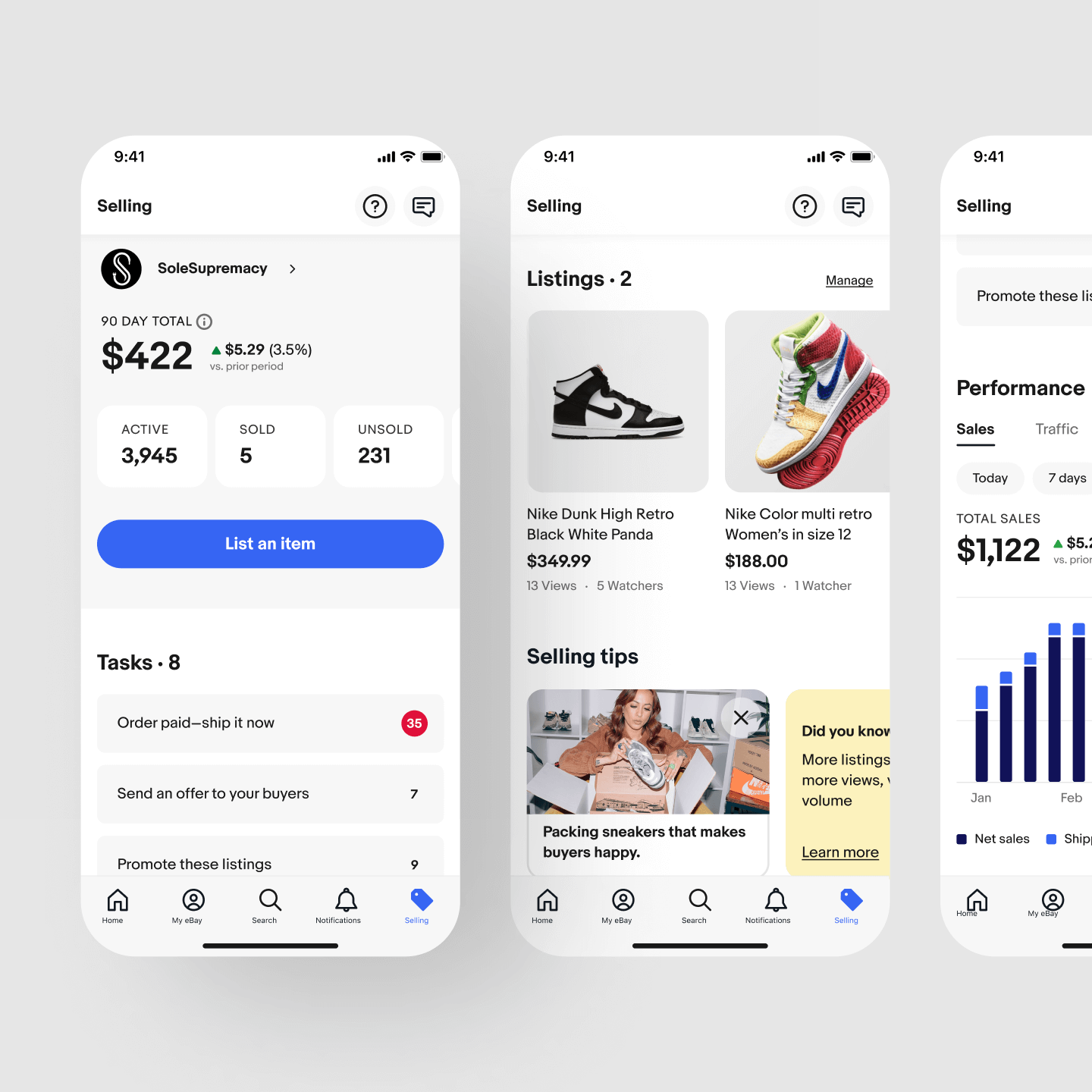 Showcase of the redesigned overview page: profile and task modules